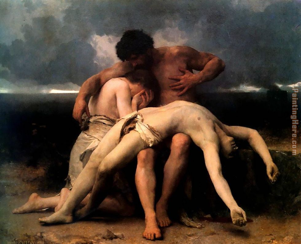 The First Mourning painting - William Bouguereau The First Mourning art painting